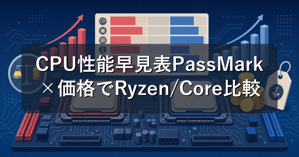 CPU性能早見表【2026年】PassMark×価格でRyzen/Core比較