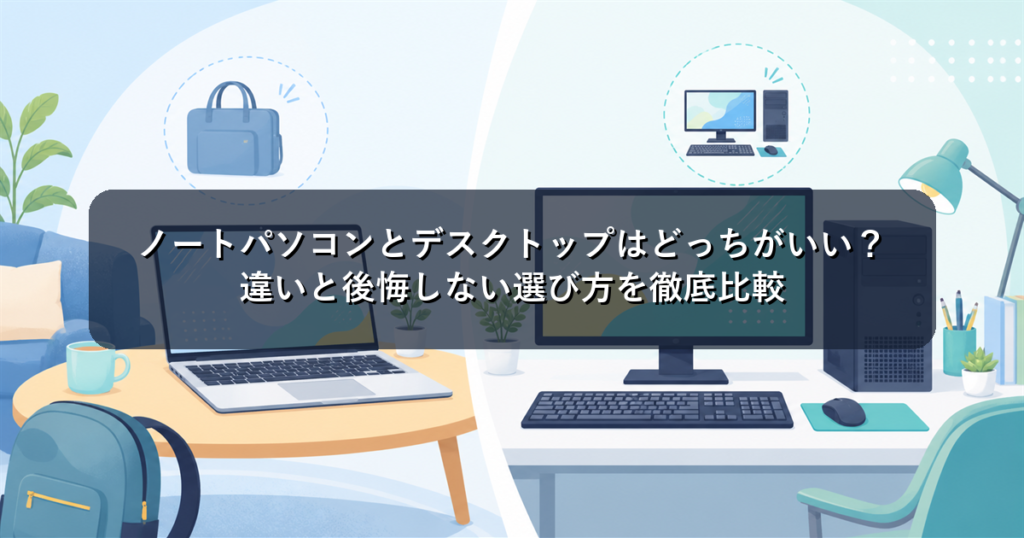 ノートパソコンとデスクトップはどっちがいい？違いと後悔しない選び方を徹底比較