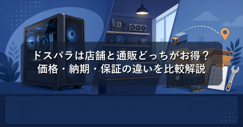 ドスパラは店舗と通販どっちがお得？価格・納期・保証の違いを比較解説