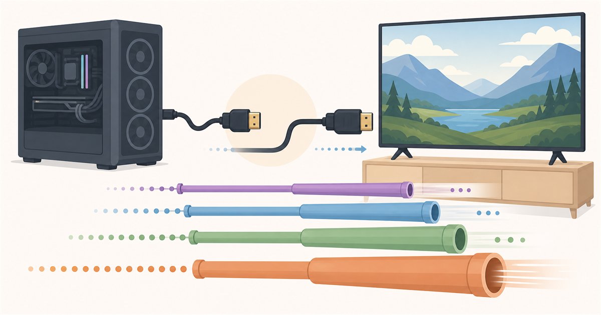 HDMIの規格による帯域と対応解像度の違いを表したイラスト