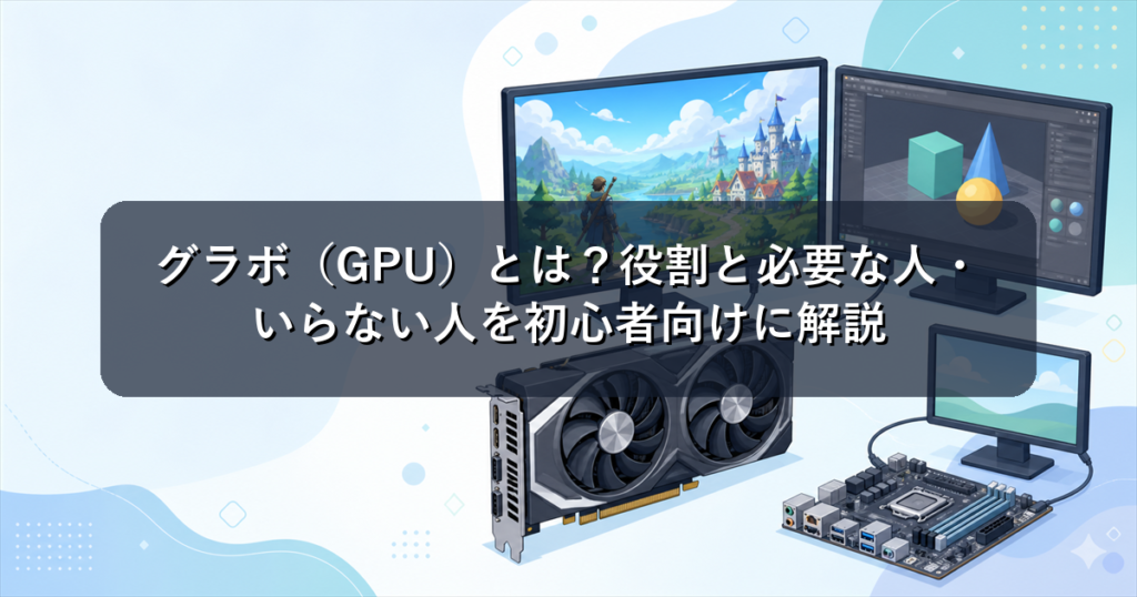 グラボ（GPU）とは？役割と必要な人・いらない人を初心者向けに解説