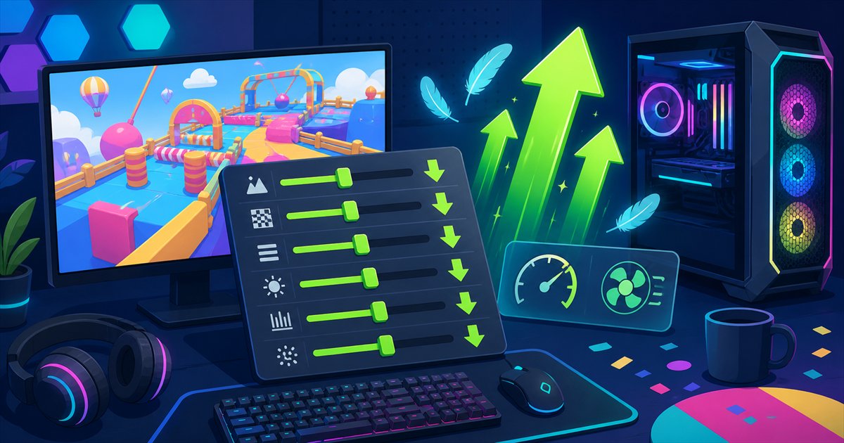 ゲーム設定を軽量化してfpsを上げるイメージイラスト