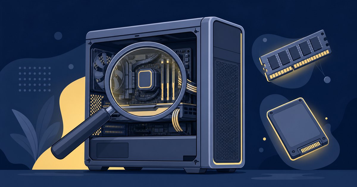 手持ちPCのGPU・メモリ・ストレージを確認するイメージ