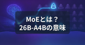 MoEとは?AIモデルの「26B-A4B」表記の意味を初心者向けに解説