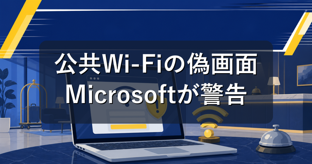 公共Wi-Fiの偽ログイン画面に注意｜Microsoftが警告した手口と対策