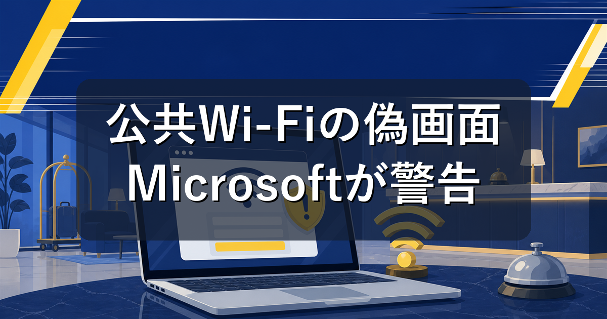 公共Wi-Fiの偽ログイン画面に注意|Microsoftが警告した手口と対策