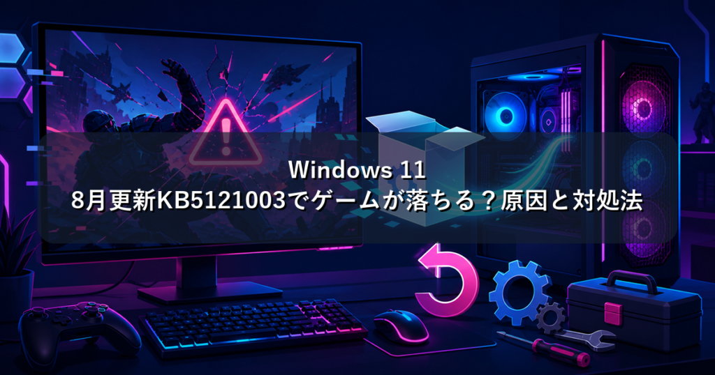 Windows 11 8月更新KB5121003でゲームが落ちる？原因と対処法
