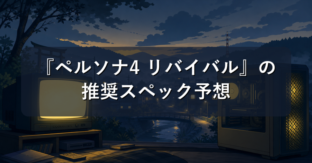 『ペルソナ4 リバイバル』の推奨スペック予想｜今から準備するおすすめPC