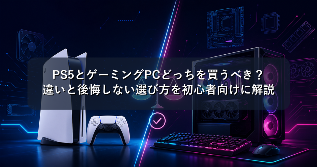 PS5とゲーミングPCどっちを買うべき？違いと後悔しない選び方を初心者向けに解説
