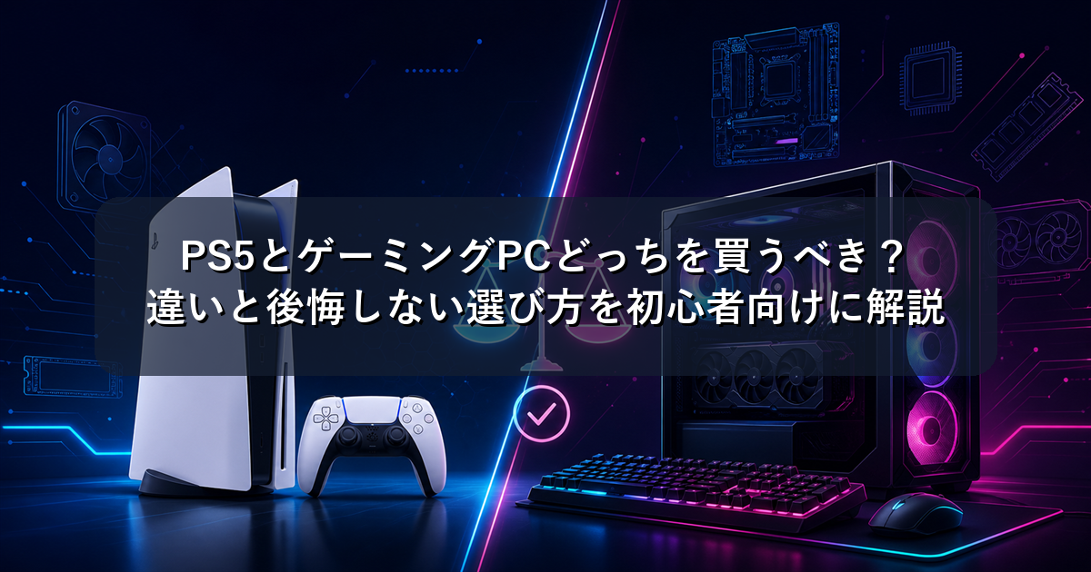 PS5とゲーミングPCどっちを買うべき？違いと後悔しない選び方を初心者向けに解説