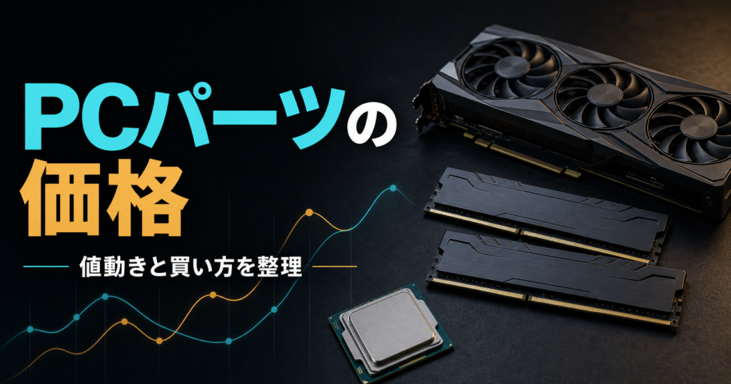 CPU・メモリ・グラフィックボードと数値を記さない価格変動の図