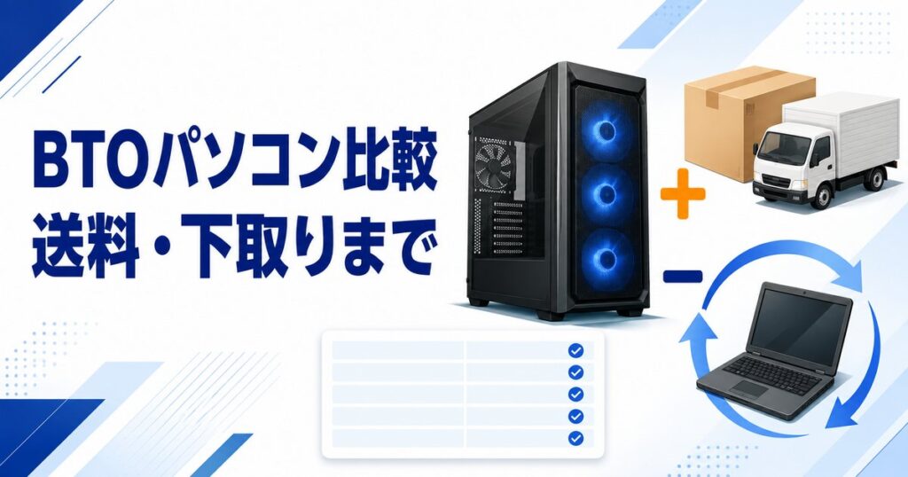 BTOパソコンを送料・下取り・ポイント還元まで比較するイメージ