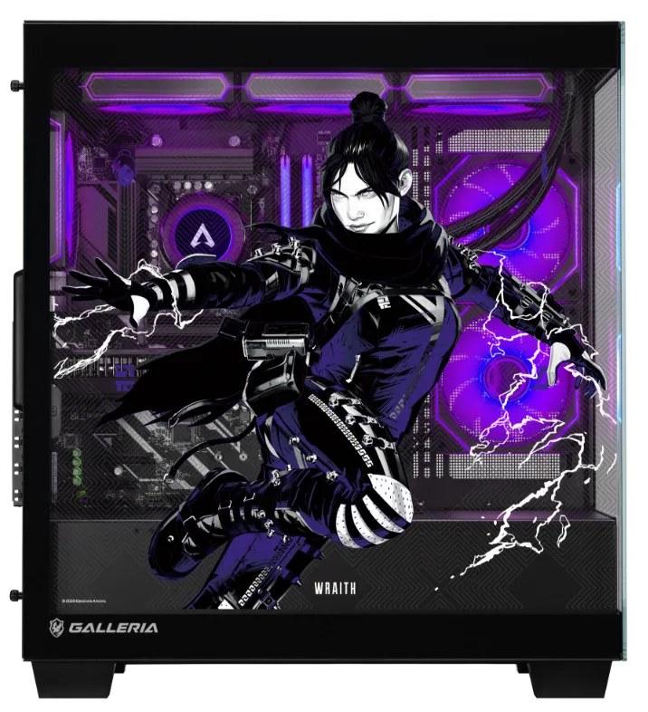 ガラスパネルにレイスが描かれたGALLERIA ApexコラボPCのレイスモデル