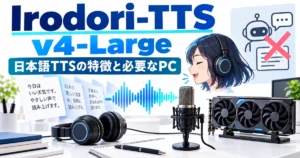 Irodori-TTS-v4-Largeの日本語音声合成と必要なPCを整理するイメージ