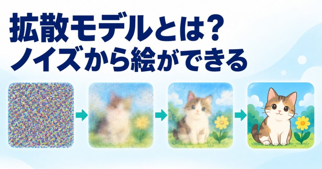 拡散モデルとは？画像生成AIがノイズから絵を作る仕組みを初心者向けに解説