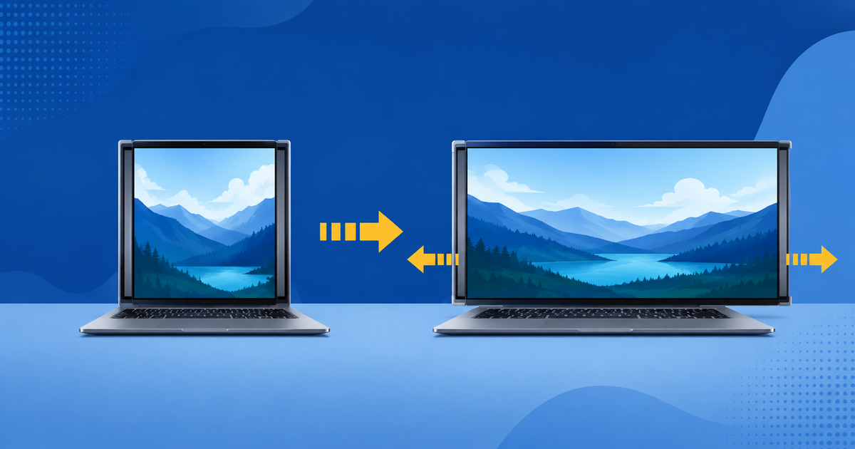 Project Swanの14型4:3と17型16:9を比べるイメージ図