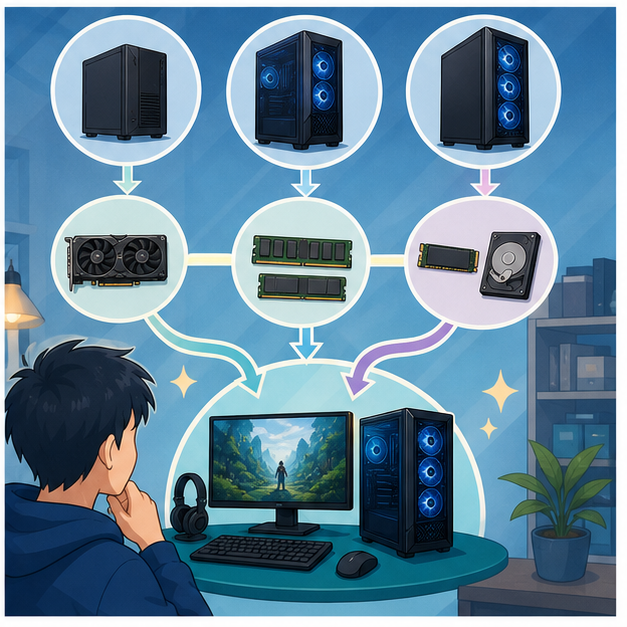 ガレリアPCで次の行動を決めるイメージ