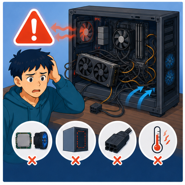 BTOパソコンの確認手順を表すイメージ