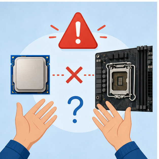 IntelとAMD Ryzenの確認手順を表すイメージ