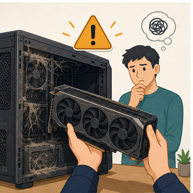 中古ゲーミングPCの確認手順を表すイメージ