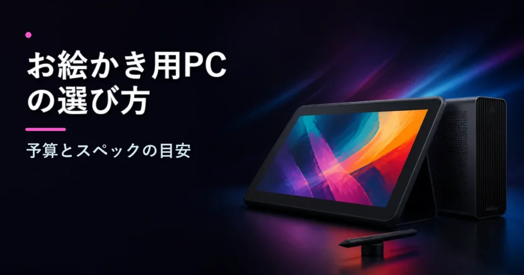 お絵かき用PCと液晶ペンタブ、予算・スペックを検討するイメージ