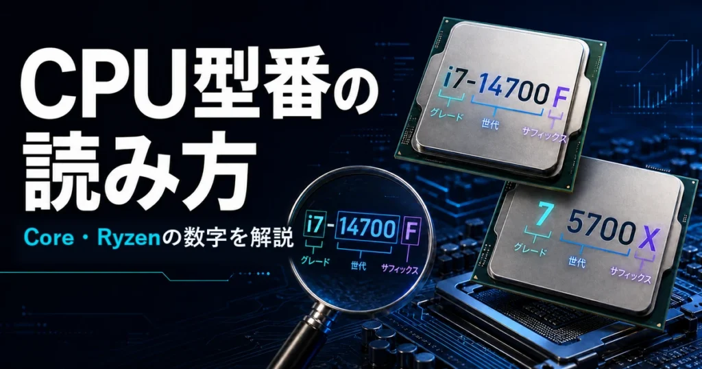CoreとRyzenの型番にある数字を読み解くCPUのイメージ
