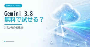 抽象的なクラウドAIと光のネットワークでGemini 3.8 Flashの変更点を表したイメージ