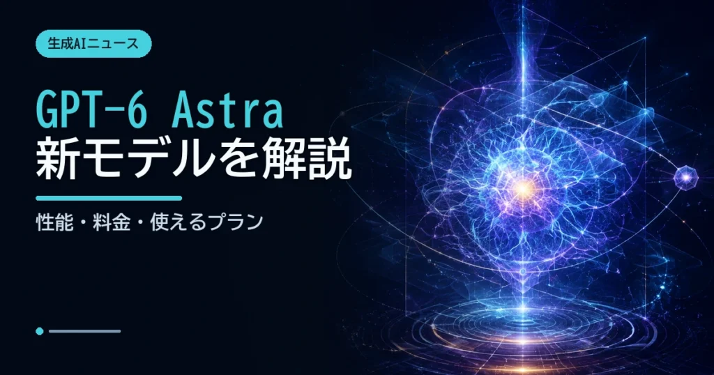 抽象的な光のネットワークでGPT-6 Astraの性能と料金を表したイメージ