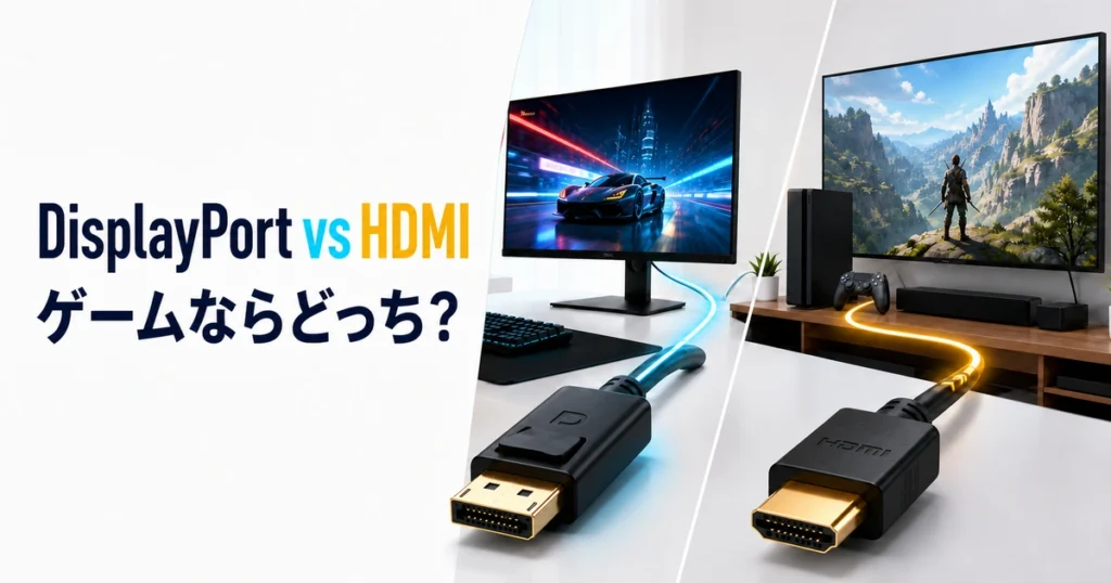 DisplayPortとHDMIをPCモニターとゲーム機で使い分けるイメージ
