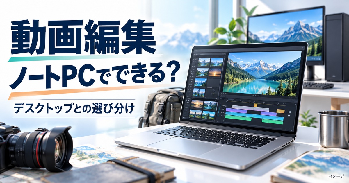 動画編集はノートPCでできるか。デスクトップとの選び分けのイメージ