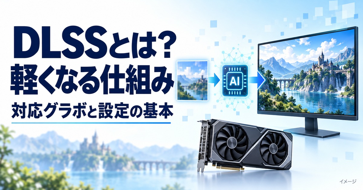 DLSSの仕組みと対応グラフィックボードを確認するイメージ