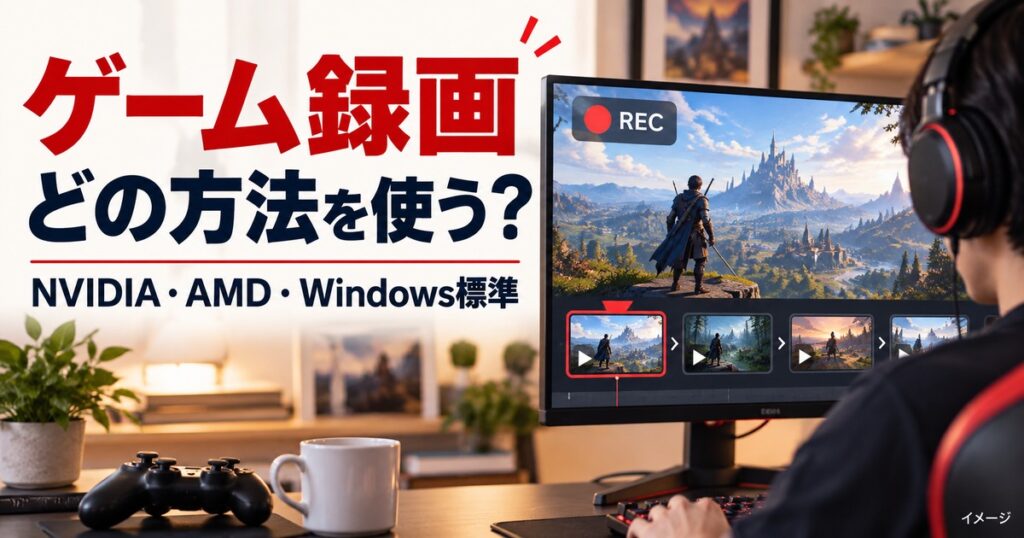 ゲーム録画のやり方｜NVIDIA・AMD・Windows標準の使い分けの記事用イメージ