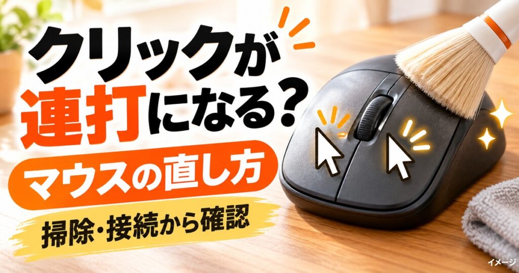 マウスチャタリングの直し方｜クリック連打・ドラッグ途切れを初心者向けに解説の記事用イメージ