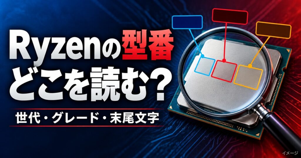 Ryzenの世代の見分け方｜型番の数字・末尾文字・選び方を初心者向けに解説の記事用イメージ