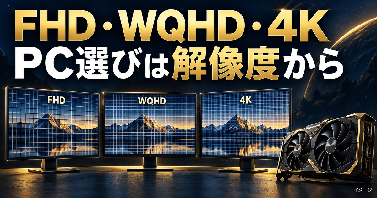 解像度別ゲーミングPCおすすめ|FHD・WQHD・4KのGPU基準の記事用イメージ