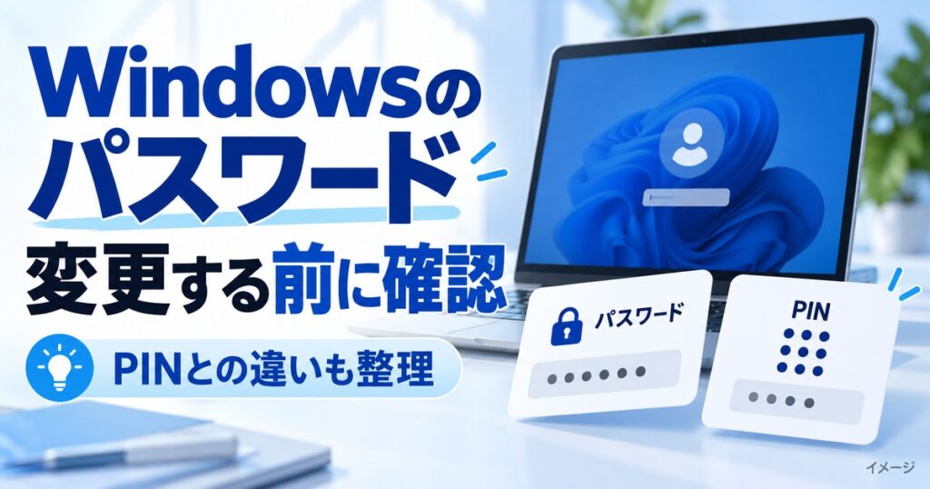 Windowsのパスワード変更方法｜PINとの違い・忘れた時の注意点も解説の記事用イメージ