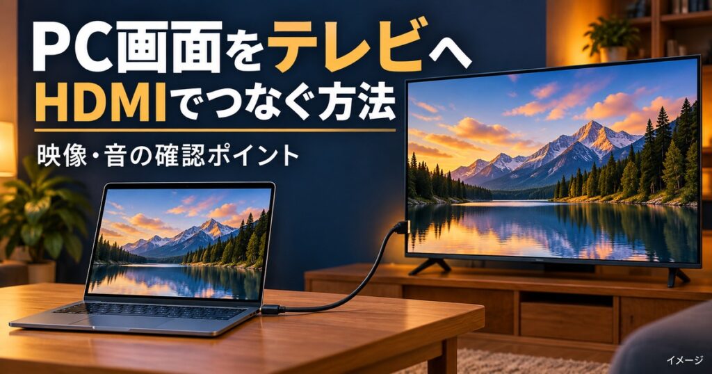 パソコンをテレビに映す方法｜HDMI接続・音が出ない時・ゲーム利用の注意点の記事用イメージ