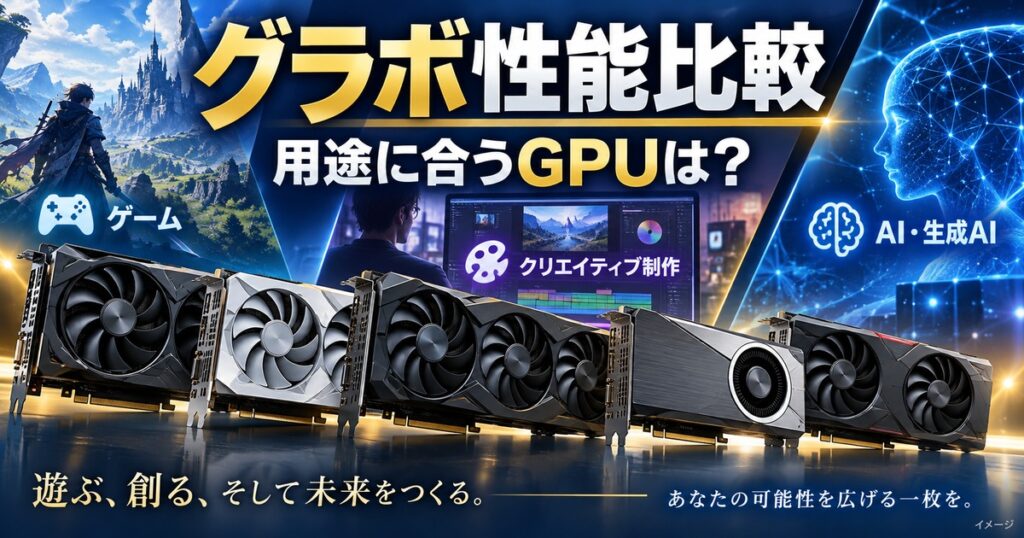 グラボ(GPU)性能比較ティア表＋用途別の選び方の記事用イメージ