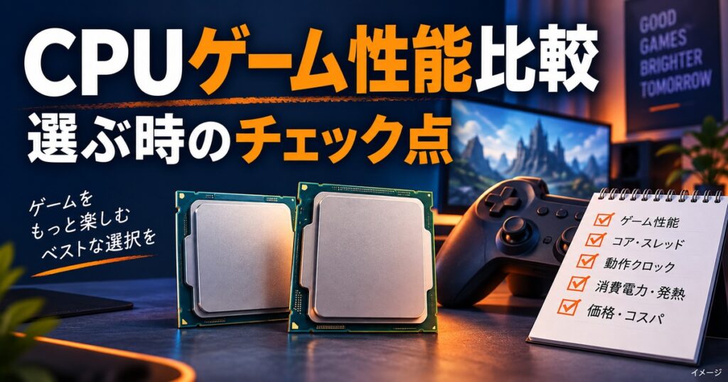 CPUゲーム性能比較比較表とランキングで選び方を解説の記事用イメージ