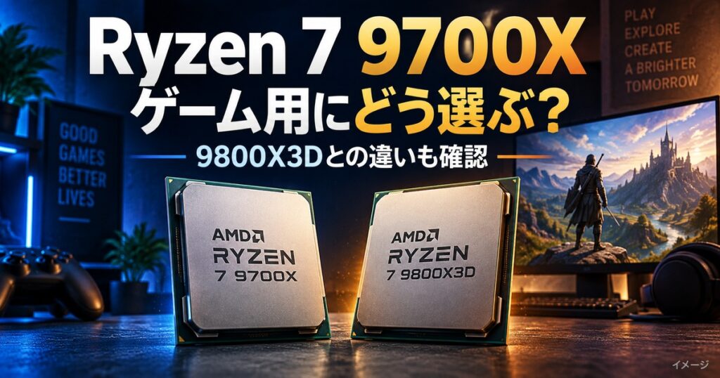 Ryzen 7 9700Xのゲーム性能と選び方｜9800X3Dとの違いも比較の記事用イメージ