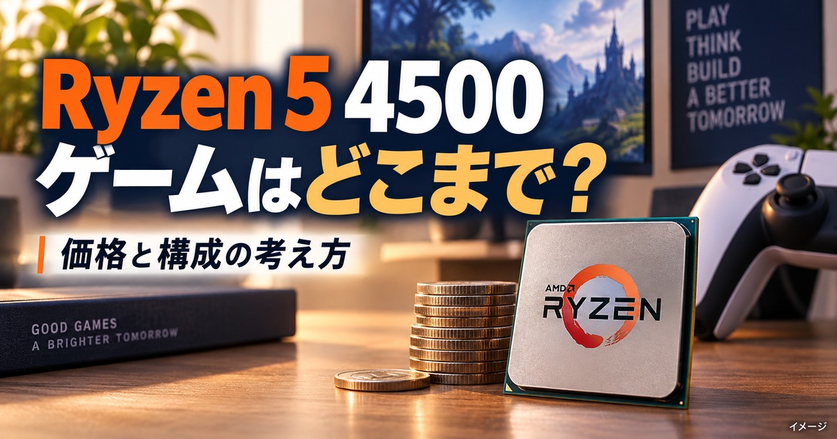 Ryzen 5 4500の性能比較|格安CPUでゲームはどこまで動く?の記事用イメージ