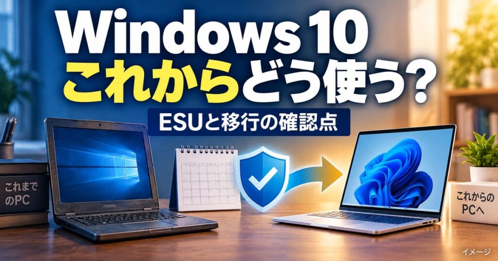 Windows 10はまだ使える？ESU無償延長で変わった今の対処法の記事用イメージ