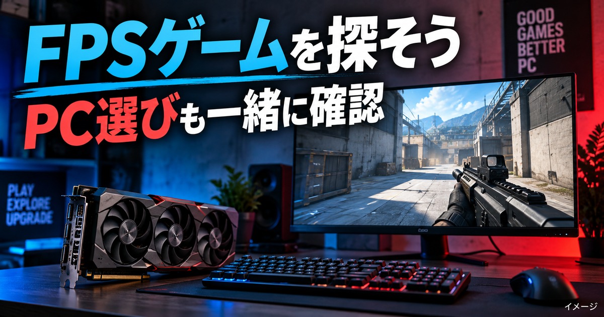 FPSゲームおすすめ人気9選+参考TPS1選|推奨スペックとPC選びの記事用イメージ