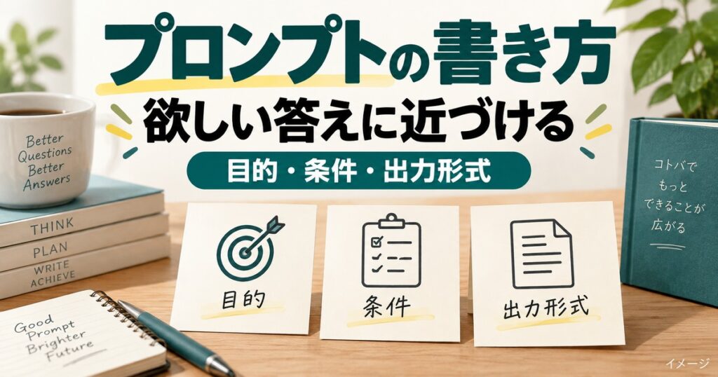 プロンプトとは？生成AIで欲しい答えを引き出す書き方・例文を解説の記事用イメージ