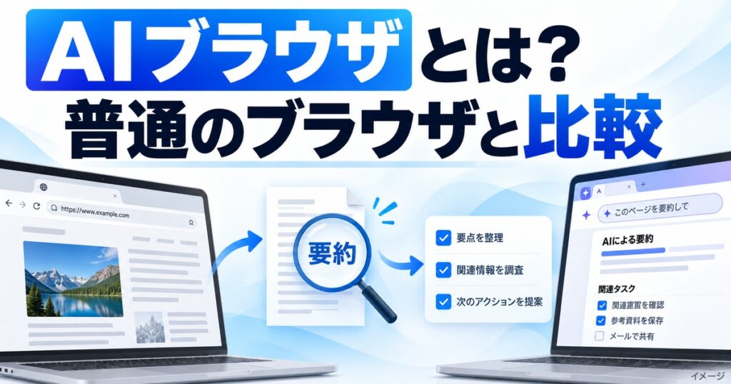 AIブラウザとは？普通のブラウザとの違い・できることを初心者向けに解説の記事用イメージ