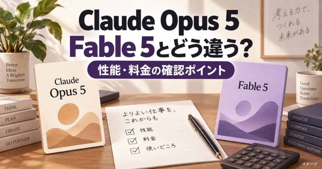 Claude Opus 5とは？Fable 5との違いと料金を初心者向けに解説の記事用イメージ
