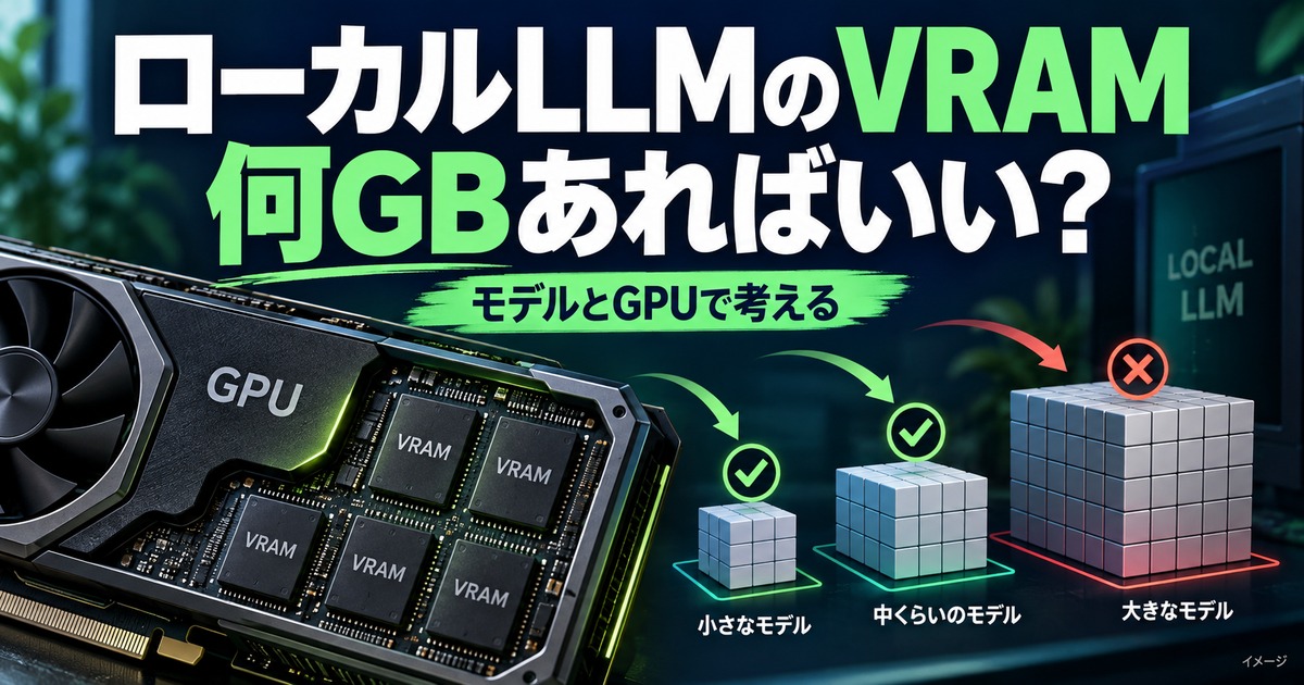 ローカルLLMに必要なVRAMは何GB?モデル別の目安とGPUの選び方の記事用イメージ