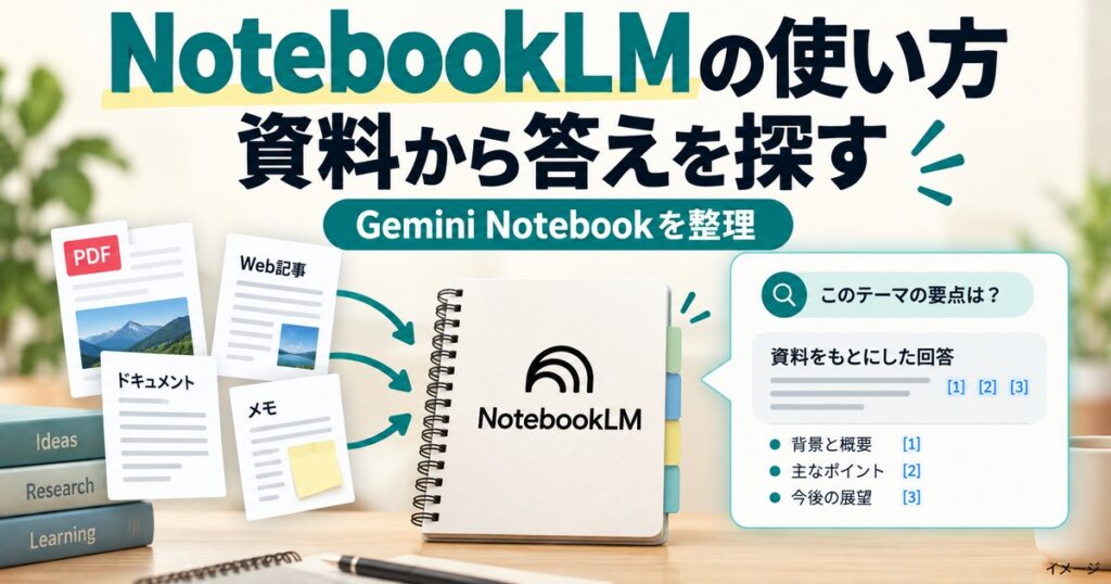 NotebookLMとは？Gemini Notebookへの名称変更と使い方の記事用イメージ