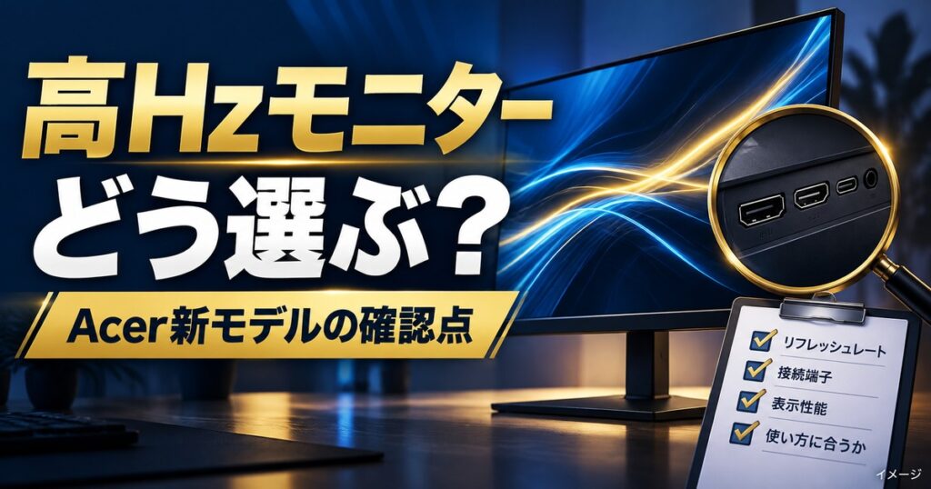 260Hzゲーミングモニターが2万円切り｜Acer新4機種の違いと選び方の記事用イメージ