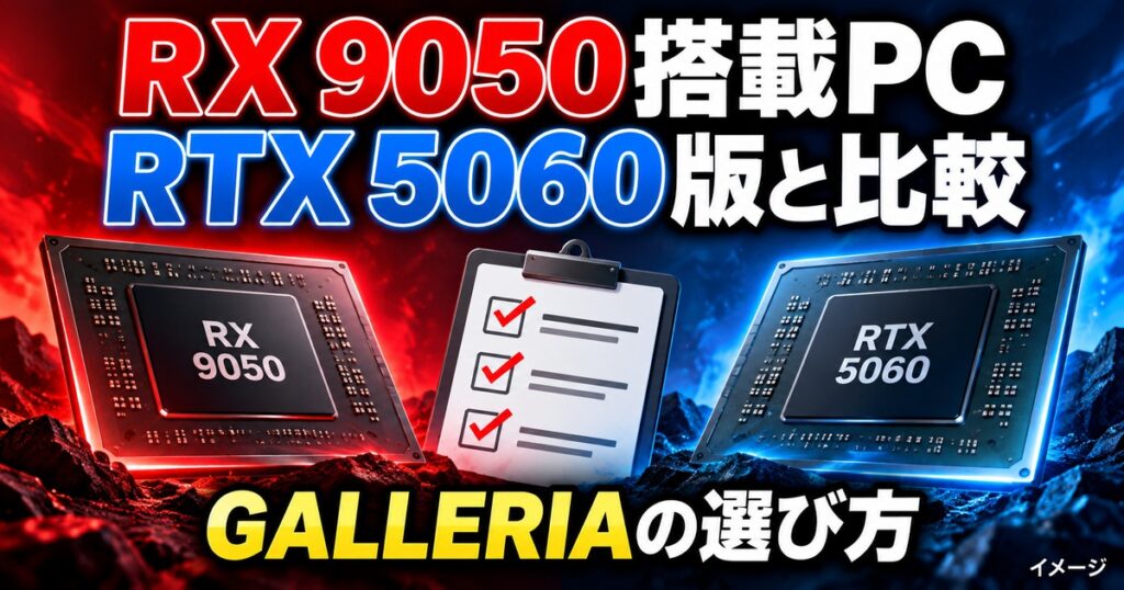 RX 9050搭載GALLERIAが登場｜RTX 5060版とどっちを選ぶ？の記事用イメージ